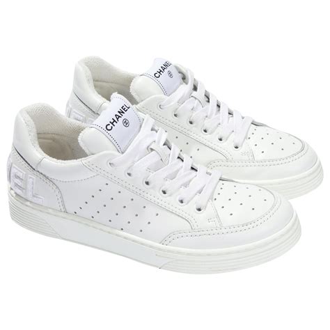 chanel white leather trainers|Chanel trainers selfridges.